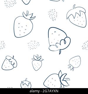 Light strawberries background for menu or packaging design, baby cloth, textile, food or drink posters, home decor, wallpaper, wrapping paper Stock Vector