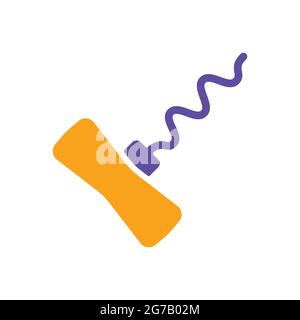 Corkscrew vector glyph icon. Kitchen appliances. Graph symbol for cooking web site design, logo, app, UI Stock Vector