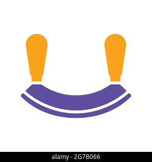 Double bladed herb-cutter or Mezzaluna vector glyph icon. Kitchen appliances. Graph symbol for cooking web site design, logo, app, UI Stock Vector