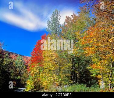 Autumn Scene, Greenville, Maine, USA Stock Photo