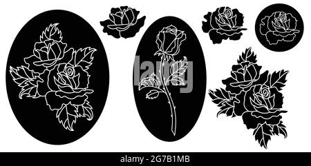 Wildflowers in a hand drawn line art style. Stock Vector
