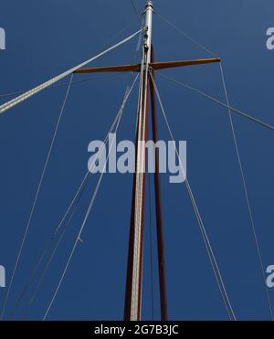 Mast of sailing boat. Stock Photo