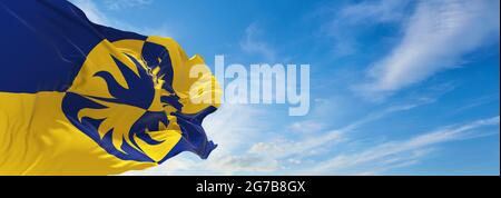 Minsk, Belarus - May, 2021: flag of Smithsonian Institution waving in the wind. USA Departments. Copy space. 3d illustration, Stock Photo