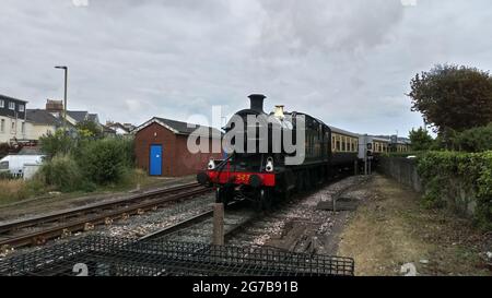 Steam locomotive 5239 Goliath operating as part of Dartmouth Steam Railway, at Paignton, Devon, England, UK. Stock Photo