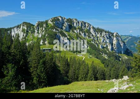 Kampenwandbahn, view of mountain station, August, Chiemgau, Aschau, Bavaria, Germany Stock Photo