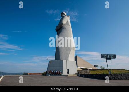Defenders of the Soviet Arctic during the Great Patriotic War, Alyosha Monument, Murmansk, Russia Stock Photo