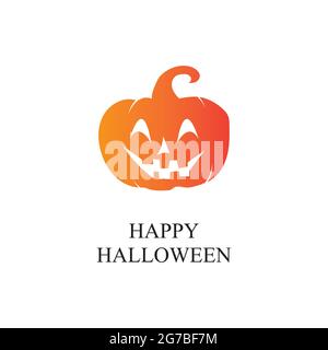 Halloween party, drawn Halloween pumpkin symbol, logo design, vector illustration happy hallowen logo template design. Vector illustration. Stock Vector