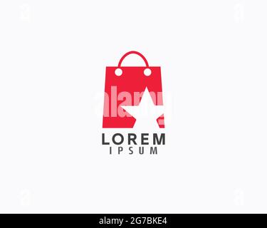 shopping bag star Logo design can be used as sign, icon or symbol, full layered vector and easy to edit and customize size and color, compatible with Stock Vector
