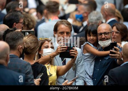 Rome, Italy. 12th July, 2021. Italy trainer Roberto Mancini during the official visit of the football Italy National team, after winning the UEFA Euro 2020 Championship.Rome (Italy), July 12th 2021 Photo Pool Augusto Casasoli Insidefoto Credit: insidefoto srl/Alamy Live News Stock Photo