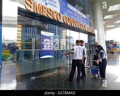 Editorial Photo, Indonesia, South Jakarta, Smesco Building, 08 Juli 2021, Cleaning Service doing Their Job Stock Photo