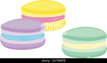 Realistic multicolored cupcakes on a white background - Vector illustration Stock Vector