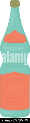 Sparkling sweet water in a bottle - Vector illustration Stock Vector