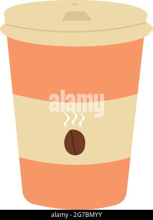 Realistic glass of fresh coffee on white background - Vector illustration Stock Vector