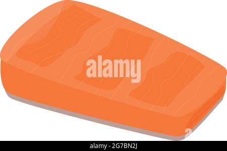 Piece of fresh red fish on white background - Vector illustration Stock Vector