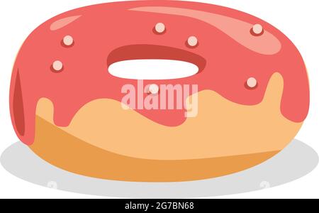 Realistic round donut on white background - Vector illustration Stock Vector