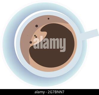 Realistic cup of fresh coffee on white background - Vector illustration Stock Vector