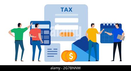 filling submit tax form online internet using application digital Stock Vector