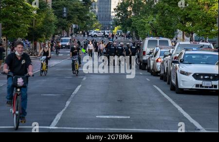 Fifth Day of Black Lives Matter Protests in Layfette Square in Washington DC on June 2, 2020 Stock Photo