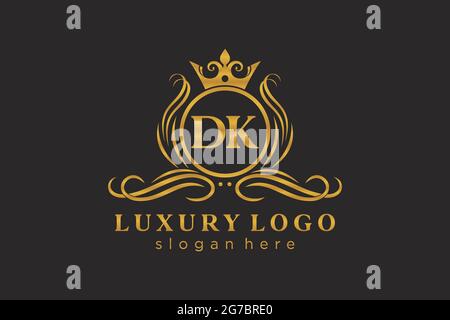 DK Letter Royal Luxury Logo template in vector art for luxurious ...