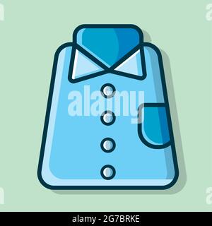 blue folded shirt isolated vector illustration in flat style Stock Vector