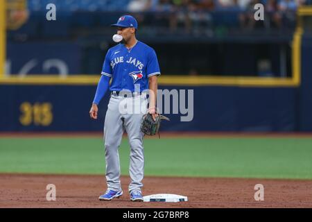 A Mother's Day message is displayed on the sleeve of Toronto Blue Jays  second baseman Marcus Semien before a baseball game against the Houston  Astros, Sunday, May 9, 2021, in Houston. (AP