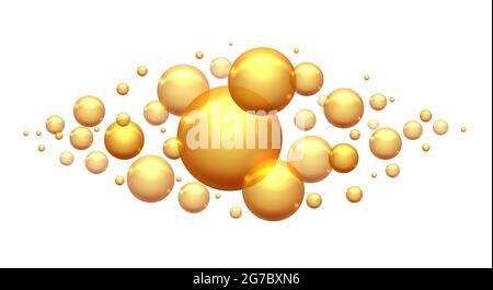 Keratin proteins bubbles Stock Vector