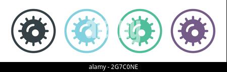 Microbes and germs icons, different viruses and bacteria symbol. Stock Vector