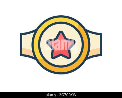 champion belt single isolated icon with filled line style vector illustration Stock Photo