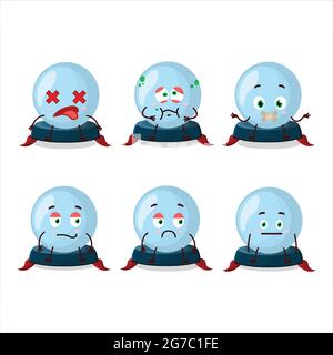 Crystal ball cartoon character with nope expression. Vector illustration Stock Vector