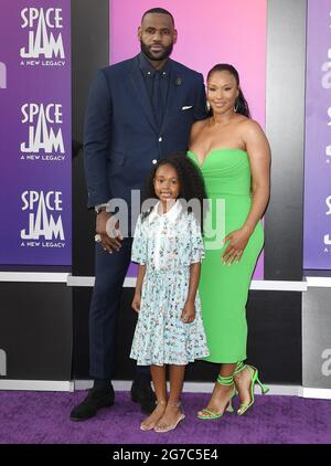 LeBron James and Savannah Brinson at the world premiere of "Space Jam ...