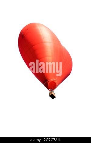 Red balloon in the shape of a heart isolated on white. Stock Photo