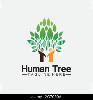 People Tree Vector Logo Template illustration design Stock Vector