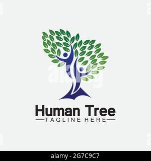 People Tree Vector Logo Template illustration design Stock Vector