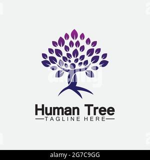 People Tree Vector Logo Template illustration design Stock Vector