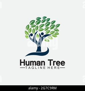 People Tree Vector Logo Template illustration design Stock Vector