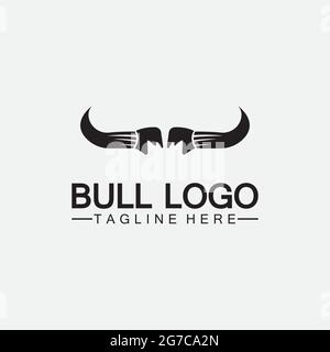 Bull horn logo and symbol template icons app Stock Vector
