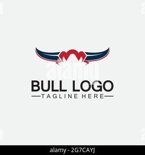 Bull horn logo and symbol template icons app Stock Vector