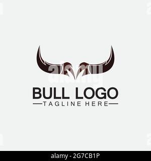 Bull horn logo and symbol template icons app Stock Vector