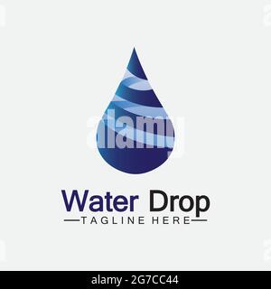 Abstract Blue water drop logo Vector illustration design template. Stock Vector