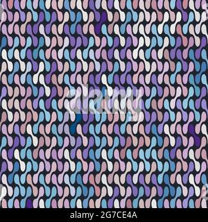 Seamless metaball pattern with pastel colors combination on dark background Stock Vector