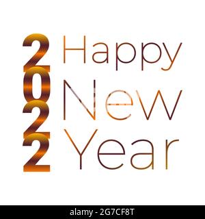 2022 Happy New Year, inscription like a striped tiger, gradient. For design, calendar, postcard, greetings, backdrop, design element. Vector illustration Stock Vector