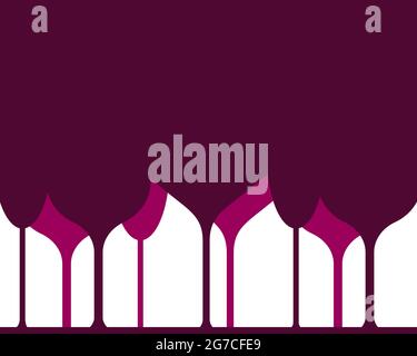 Background for wine, silhouettes of glasses, place for an inscription. For the design of label, backdrop, background, banner, packaging, wrapper. Vector illustration Stock Vector