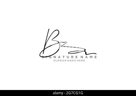 BZ Letter Signature Logo Template elegant design logo Sign Symbol template vector icon Stock Vector