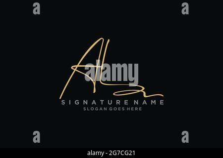 AL Letter Signature Logo Template elegant design logo Sign Symbol template vector icon Stock Vector