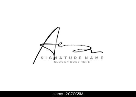 A, E, AE Initial letter handwritten and signature vector image template ...