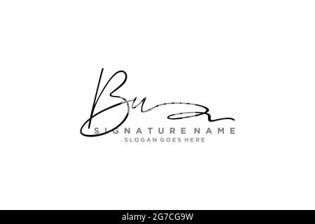 BU Letter Signature Logo Template elegant design logo Sign Symbol template vector icon Stock Vector
