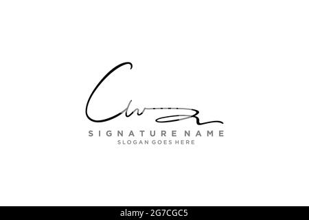 CW Letter Signature Logo Template elegant design logo Sign Symbol template vector icon Stock Vector