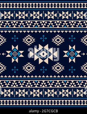 Aztec Triabl geometric seamless vector pattern - Peruvian carpet style, 8x10 format, Southwestern decor Stock Vector