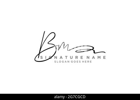 BM Letter Signature Logo Template elegant design logo Sign Symbol template vector icon Stock Vector