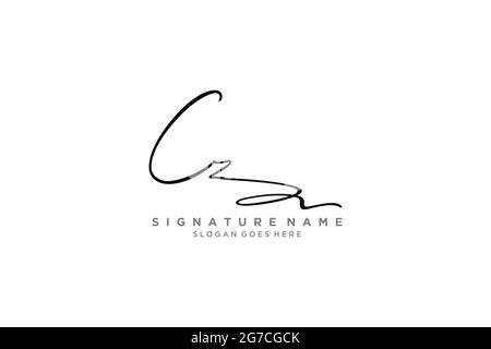 CZ Letter Signature Logo Template elegant design logo Sign Symbol template vector icon Stock Vector